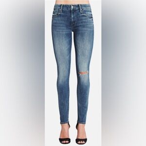MOTHER JEANS HIGH RISE LOOKER “HIGH FIVE” DISTRESSED SKINNY 26 perfect condition